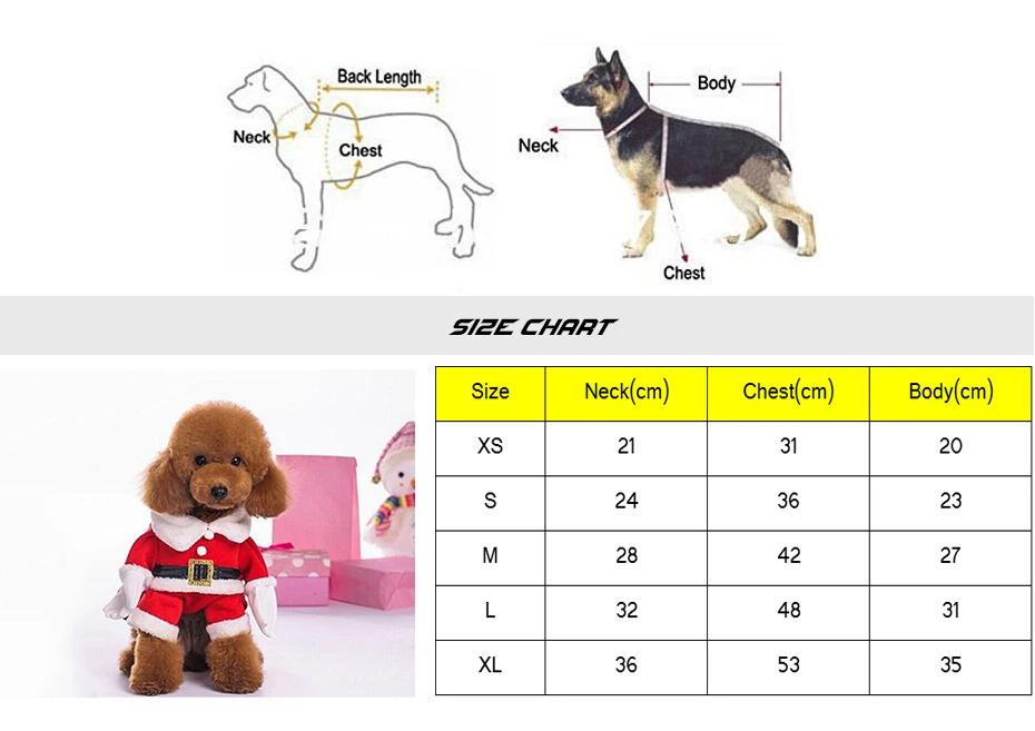 Kimhome собака одежда для маленьких Товары для собак зимнее пальто из хлопка собака Рождественский костюм для средних и крупных Товары для собак Санта Клаус Одежда для животных