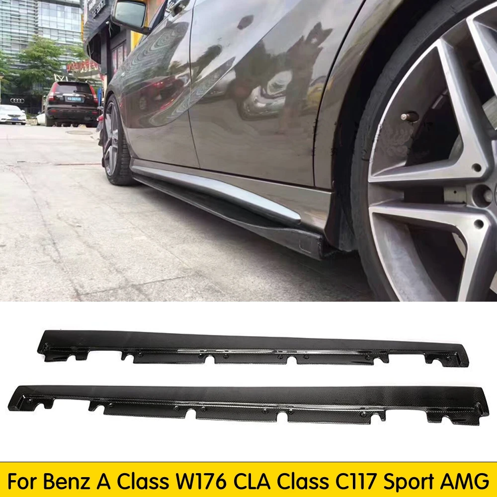 Для A45 Расширение боковой юбки из углеродного волокна для Benz W176 A200 A250 CLA250 2013