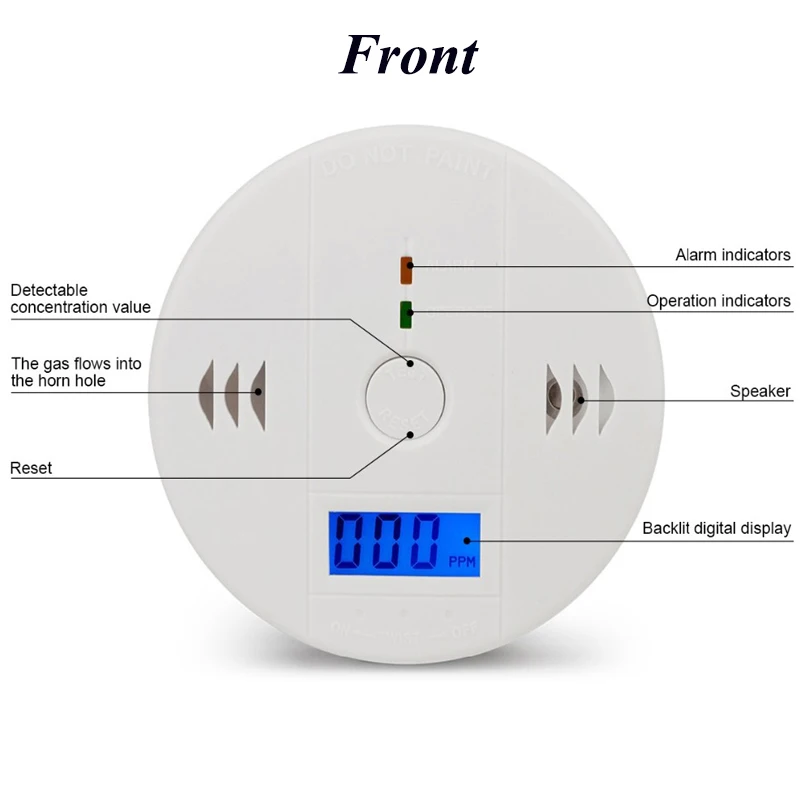 Детектор угарного газа сигнализации умный дом безопасности Высокочувствительный независимых 85dB Предупреждение ЖК-дисплей угарного газа сигнализации Сенсор для дома