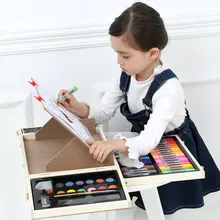 108 шт художественные наборы, деревянная оболочка доска для рисования детский подарок на день рождения живопись канцелярский костюм Акварельная ручка подарочная коробка