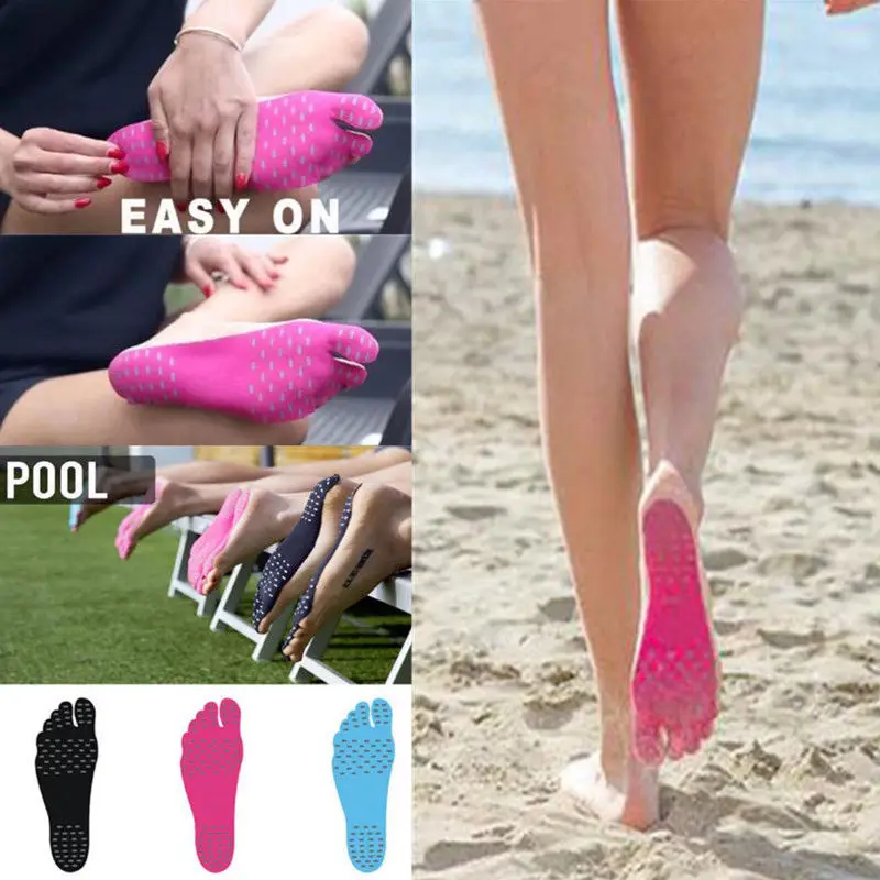 2017 Hot Sticker Shoes Stick on Soles Sticky Pads for Feet beach sock