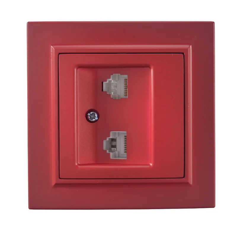 

2019 Pop Socket Rose Red RJ45+RJ45 Euro Wall data with data Socket Power Supply Wall Mount Charger legrand livolo
