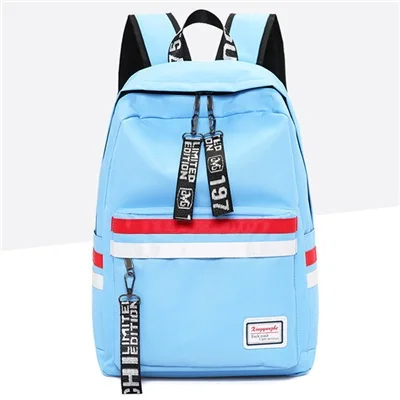 Casual Nylon Backpack Women School Bag For Teens Girls Student Laptop Backpack Travel Bagpack Large Capacity Mochila Mujer - Цвет: Небесно-голубой