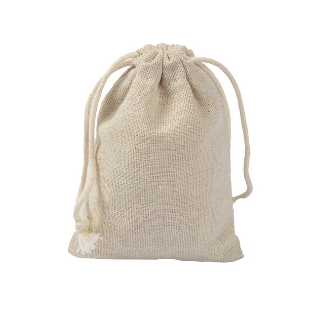 9x12cm Cotton Drawstring Bags Mini Pouches Jewelry Gift Bags 50pcs/lot Small Cloth Jewelry ...