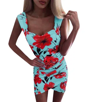 

2019 MAXIORILL New Bohemian Womens Summer Sexy Sleeveless Printed Backless Bohemian Dress платье Wholesale y3
