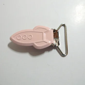 

25pcs 1'' 25mm #35 PINK COLOR Enamel Rockets Suspender Clips