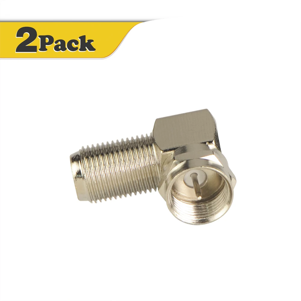 Right Angle F Type Male to Female Plug Coaxial cable Adapter 90 degree nickel plated Video