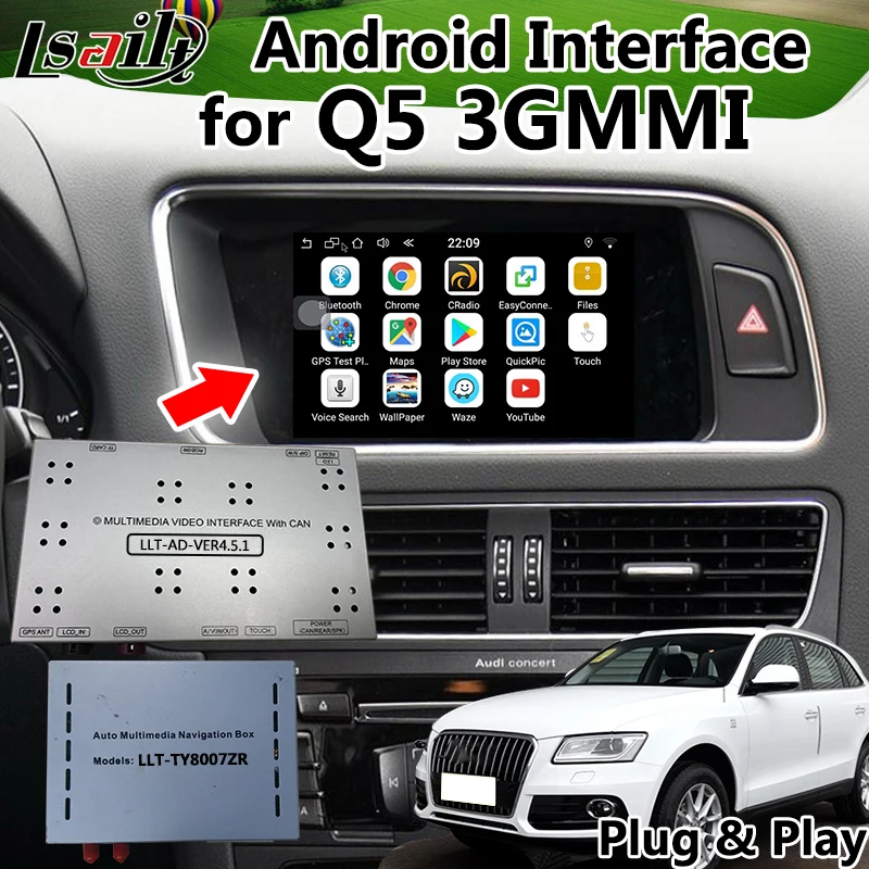Видеоинтерфейс с GPS Навигатором 3G на Android 6 0 для AUDI Q5 MMI Mirrorlink Wi Fi онлайн картами
