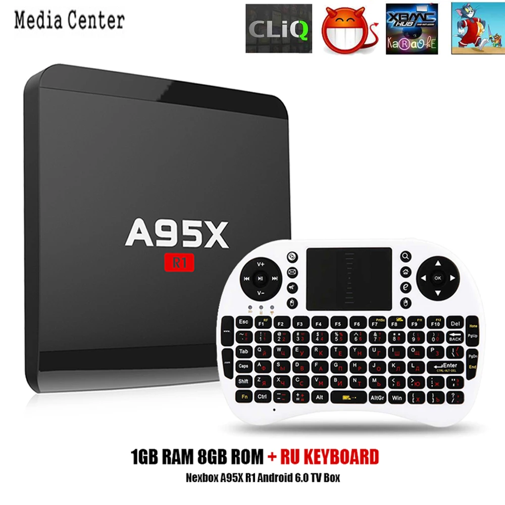 baratas Nexbox A95X R1 RK3229 Rockchip Quad core Android 6.0 Caixa de TV Inteligente RAM gb gb HDMI2.0 8 1 4 k x 2 k HD 2.4g Wi fi De Streaming Media Player