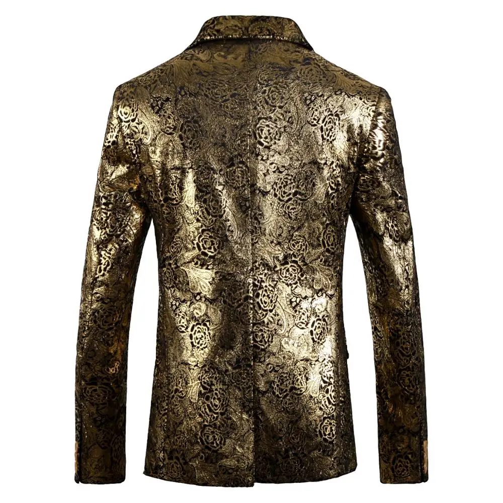 2019 New High Quality Gold Printing Men'S Suit Jacket High Quality Business Casual Fashion Trend Wild Men'S Single West M-5XL