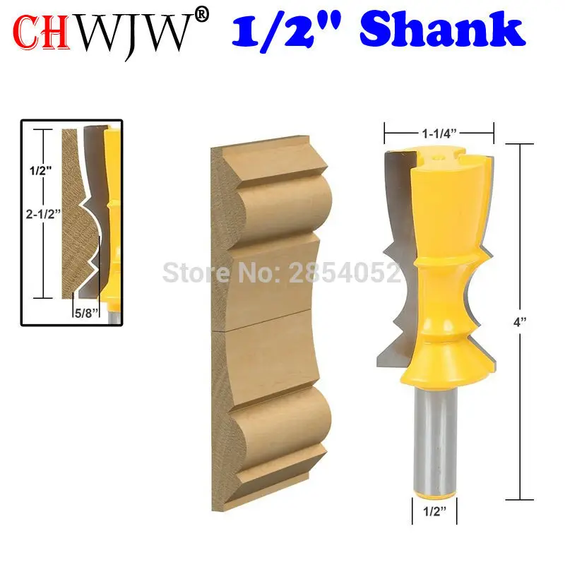 1pc 1/2" Shank Large Reversible Crown Molding Router Bit Woodworking cutter Tenon Cutter for Tools | Инструменты