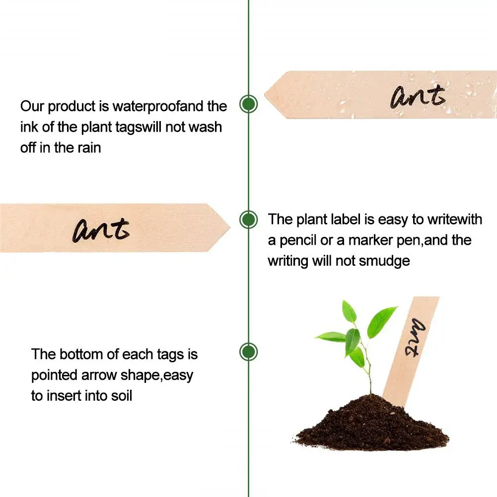 50 шт. деревянный завод кол для маркировки цветов растений знаки карточки для сада бирки из дерева Садовые принадлежности Инструменты