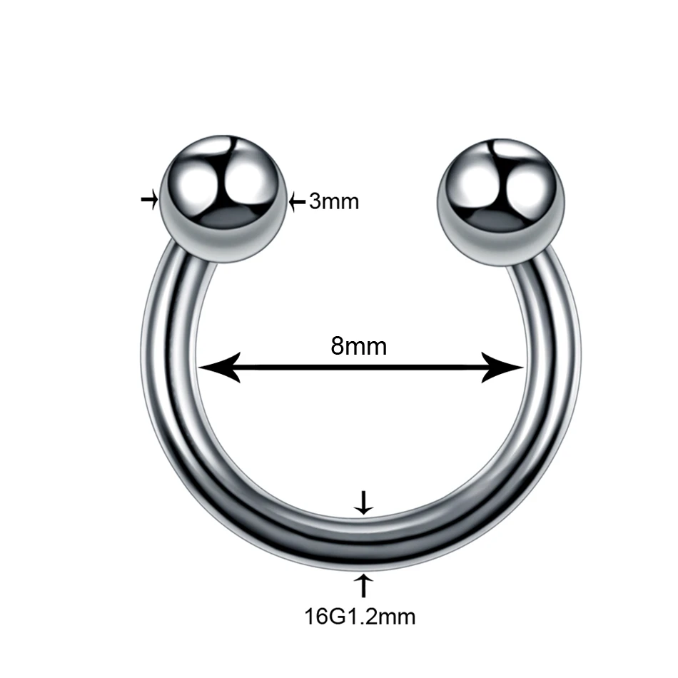 10 шт. 316l хирургическая сталь брови бар губы нос пирсинг уха шпильки Подкова Кольцо уха хряща трагус ювелирные изделия для тела Набор для пирсинга - Окраска металла: Style 2