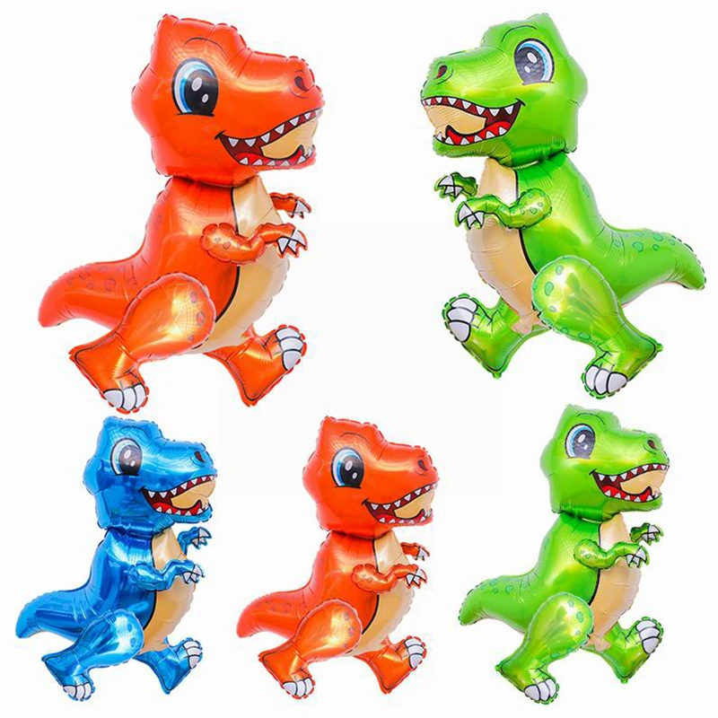 

1pc 3D dinosaur Foil Balloons Large 4D Walking Animal Green Dinosaur Red Dragon Balloon Birthday Party Decor Kids Party supplies