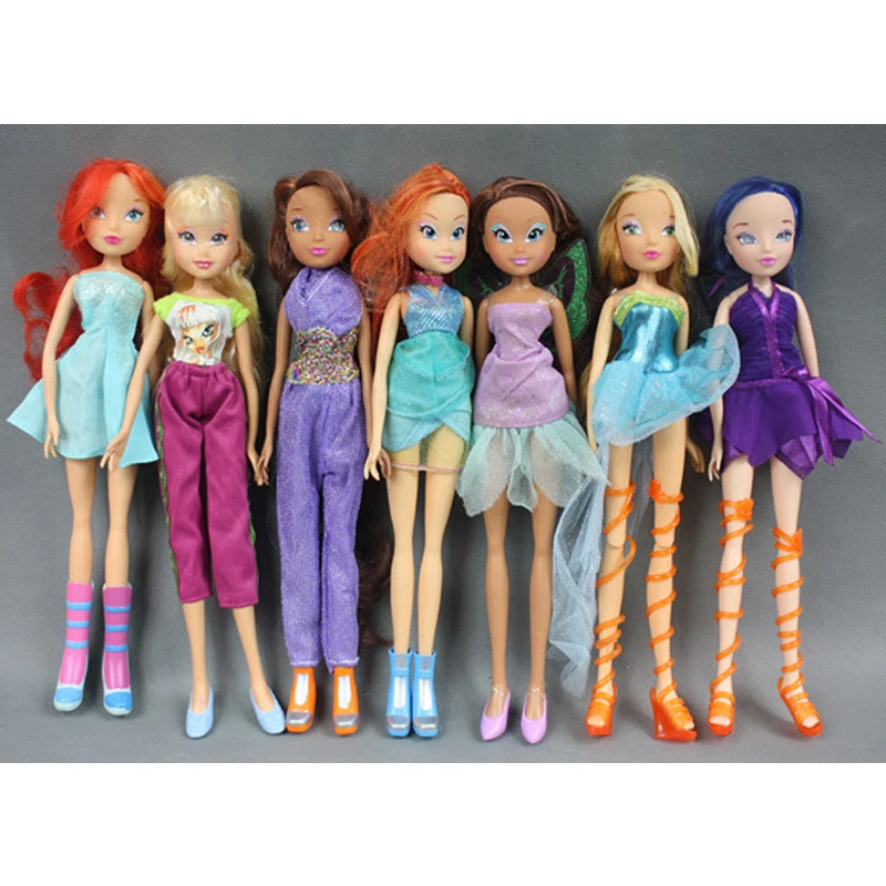 

D01081 Wholesale price 30cm Winx Club Doll rainbow colorful girl lovely cute doll random type 1pcs