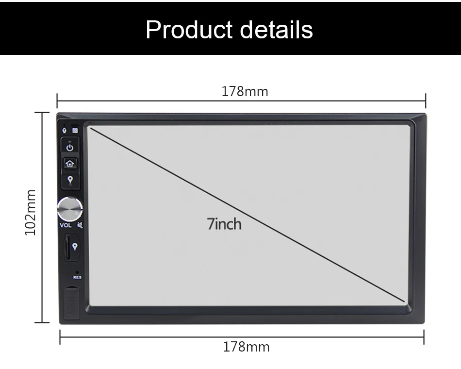 Cheap Eunavi 2 din android 9.0 16g Memory Touch Screen 7 Inch HD Car Bluetooth Player Button 2 DIN Universal Car radio GPS Navigation 24