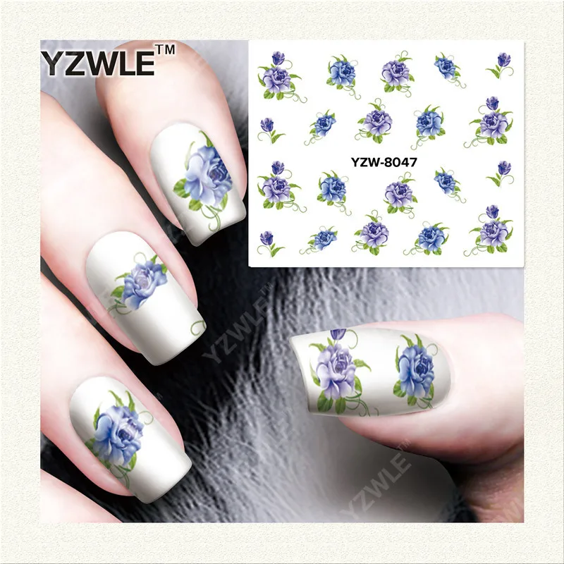 

YZWLE 1 Sheet DIY Designer Water Transfer Nails Art Sticker / Nail Water Decals / Nail Stickers Accessories (YZW-8047)