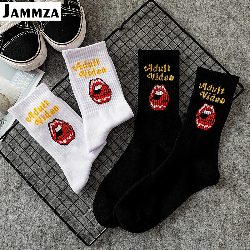 

New Women Fashion Socks Lips Big Tongue Cotton Casual Hiphop Men Socks Harajuku Skateboard College Style Couple Cartoon Socks