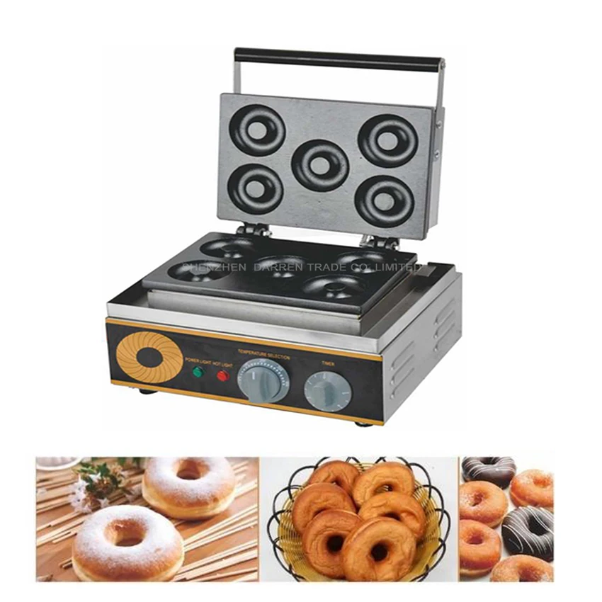 1 шт. пончики вафельница FYX-5A 1500 Вт антипригарным Электрический Пончик чайник Утюг машина пончик машина Лидер продаж