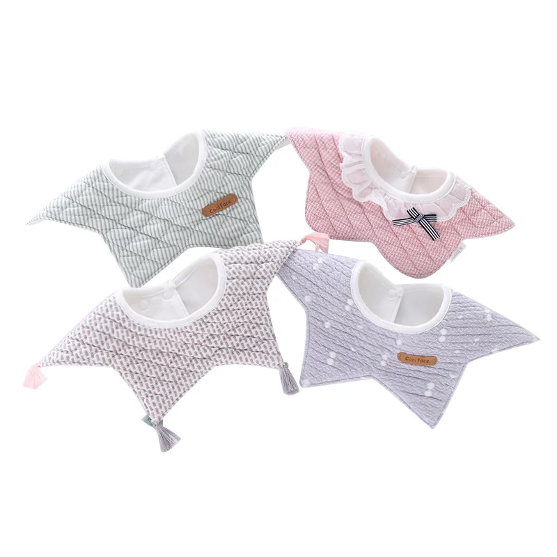 Hot Sale 100 Cotton Waterproof Baby Bibs Fashion Round Neck Baby