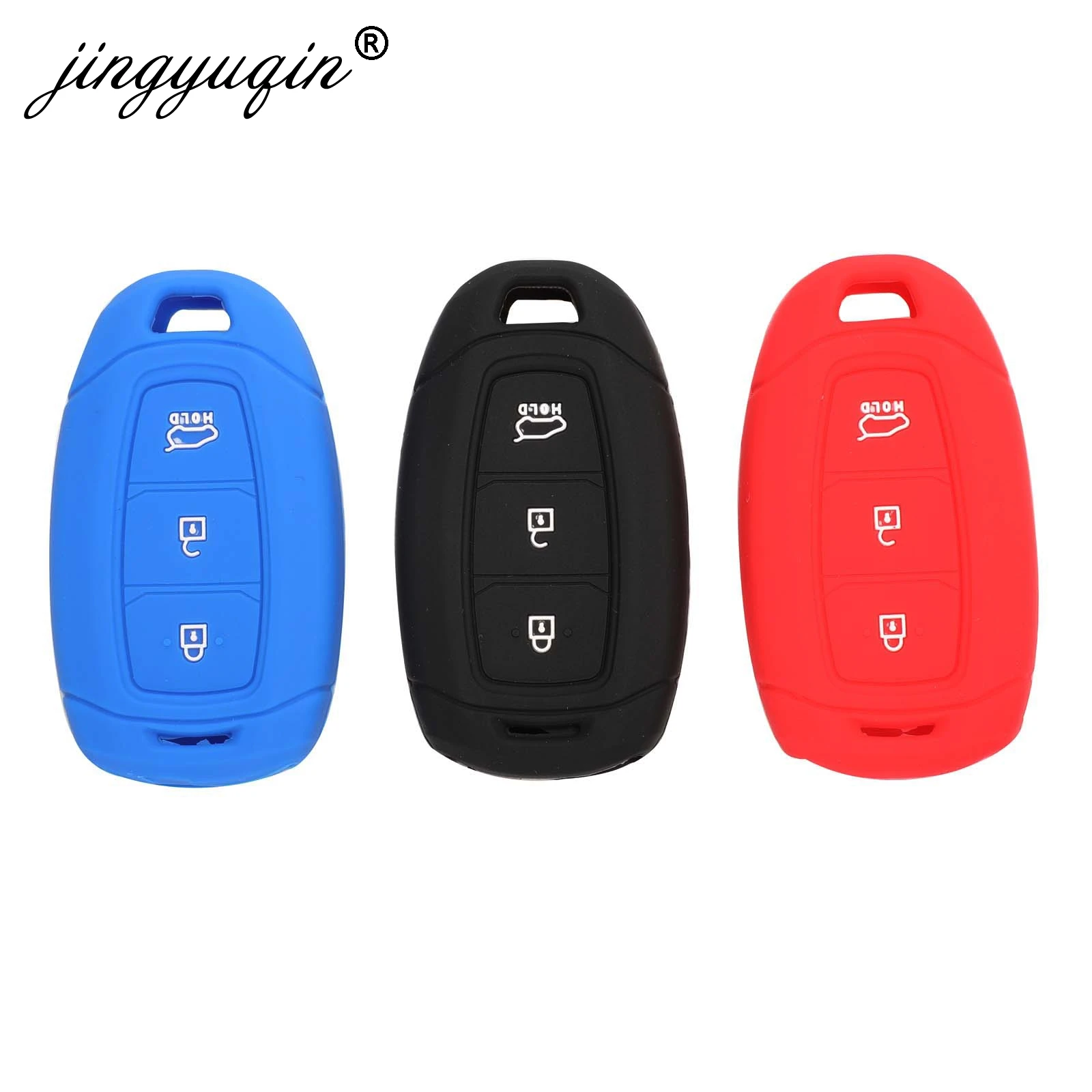 

jingyuqin 30pcs Silicone Car Key Case Cover For Hyundai i30 Ix35 Solaris Azera Elantra Grandeur Ig Accent Santa Fe Verna 2017-