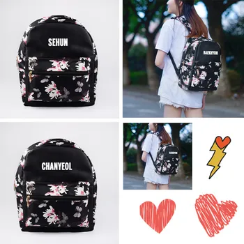 

EXO Broken Beautiful Flowers Backpack Bag Shoulder Bags BMH218