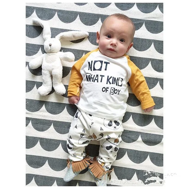 

2019 Newly arrived baby boy girl clothing set Long sleeve T shirt +panda pants newborn clothes baby costume todler suit