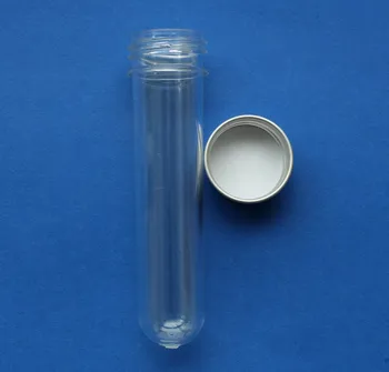 

500pcs/lot 30ml PET favor tube candy tube plastic clear test tube with screw aluminium cap