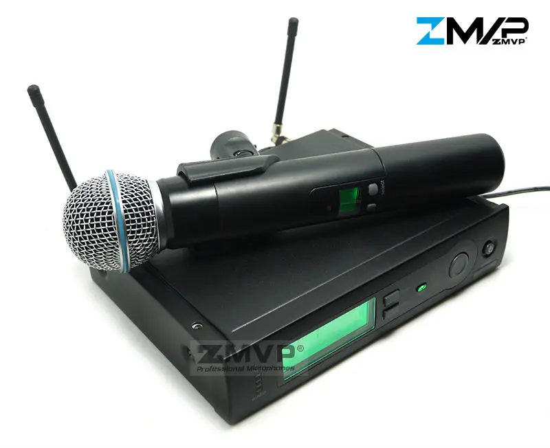 По DHL, FedEx Профессиональный SLX24 UHF беспроводной микрофон караоке SLX Беспроводная система с BETA58 ручной 58A микрофон