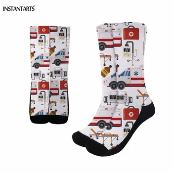 

INSTANTARTS 2019 New Women's Cycling Socks Ambulance Medicine Health Emergency Pattern Sports Socks Outdoor Athletic Gym Socks