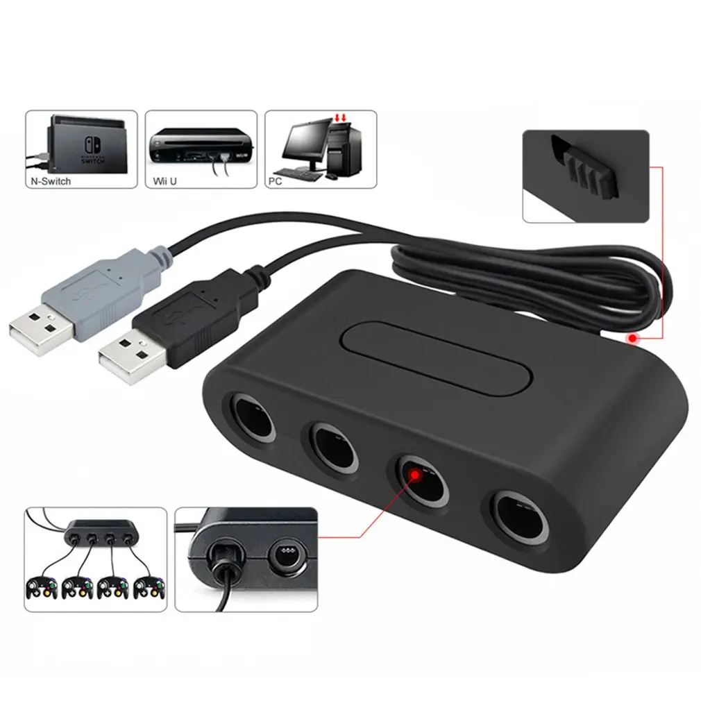 

GameCube Controller Adapter for Wii U PC USB for Nintendo Switch Game Controller Adapter Converter for windows 7/8 XP Vista Mac