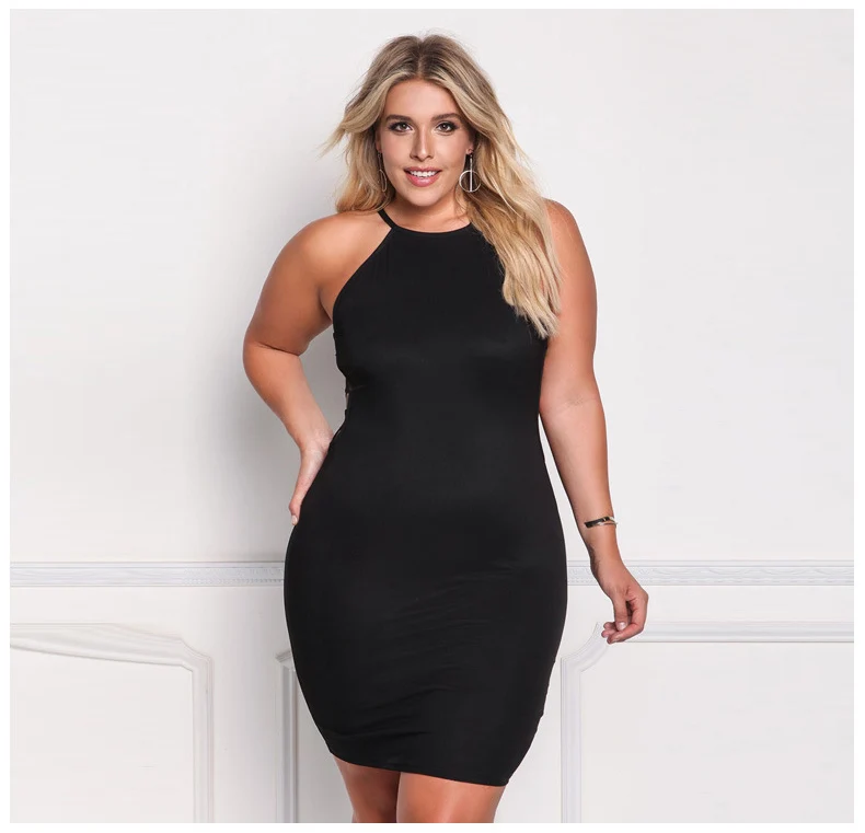 TOTNWANG 2017 Plus Size Hollow Out Pencil Dresses Summer Sexy Off Shoulder Tank Dress Bodycon Slim Dresses For Big Women WT1145