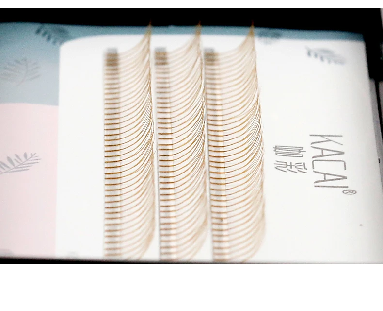 Коричневые объемные 3D накладные ресницы с коротким стеблем ручной работы синтетические волосы русский объем ресницы предварительно сделанные вееры