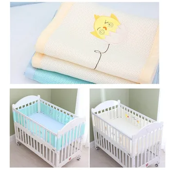

2Pcs/Set Breathable Summer Baby Bedding Bumper Collision Half Around baby bumper crib set Cotton Printing Mesh Safety Rails