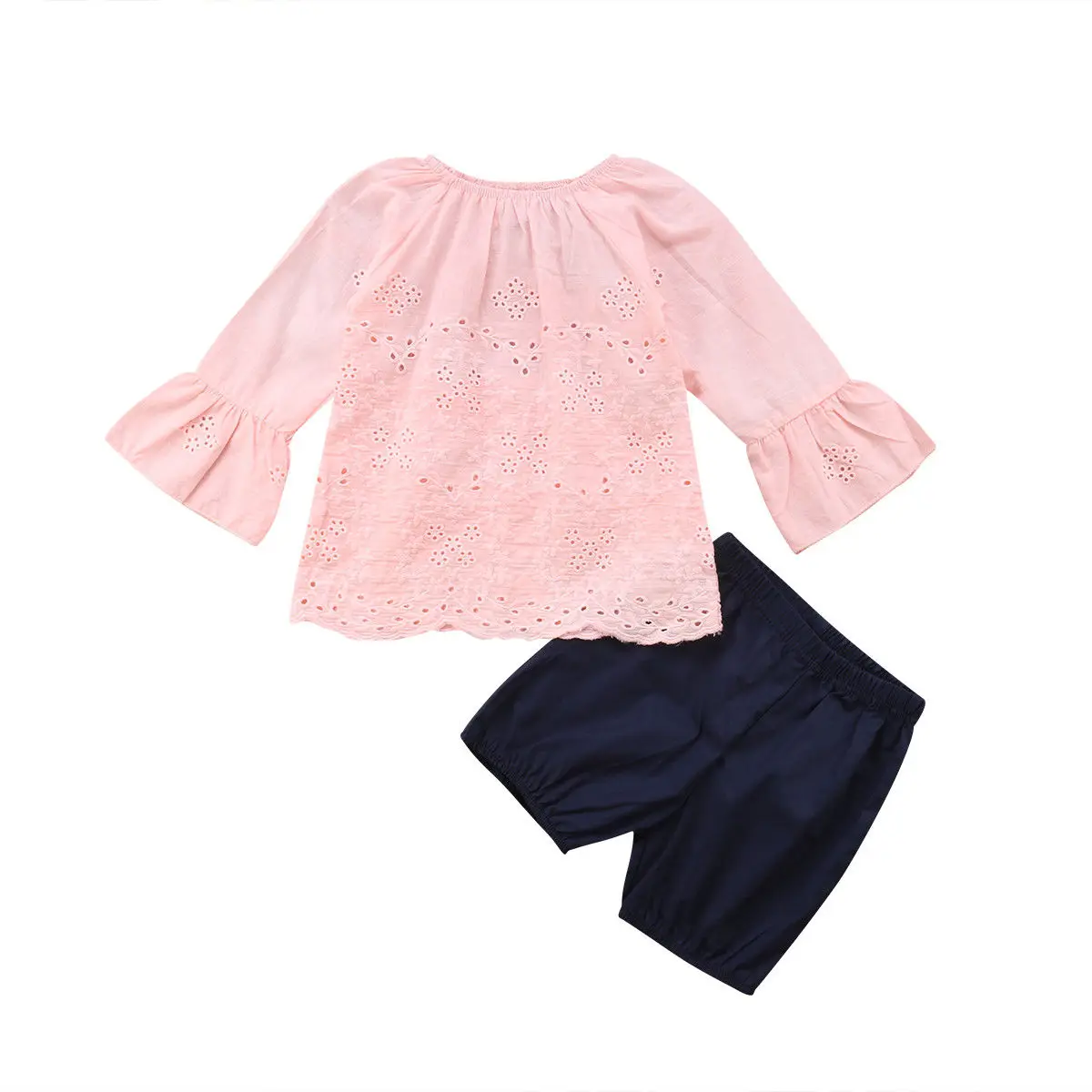 NEW Toddler Girls 2 Piece Set Size 2T Top Shirt Shorts Outfit Tunic Pink Orange