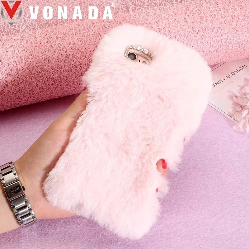 Buy Vonada Fluffy Case for Apple iPhone 7 Cute Plush