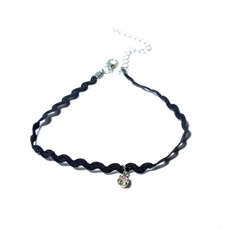 Boho Lace Anklets for Women Foot Jewelry Summer Beach Crochet Black Ankle Bracelet Sandals on the leg Female Bohemian Accessorie