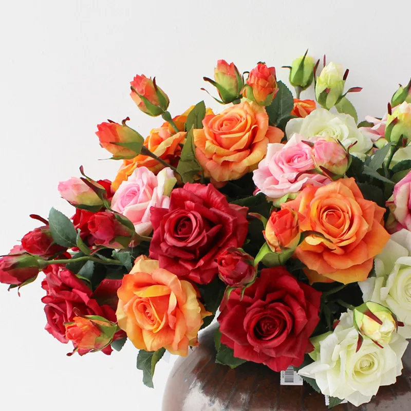 

Artificial Latex rose Flowers for Wedding Two Heads Real Touch Flower rose Home decorations Wedding Party bouquet supplies