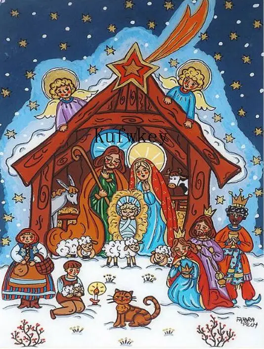 Nativity art,Mary and Jesus