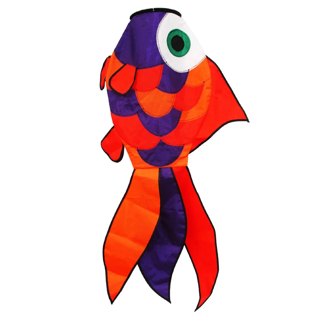 Nylon Fish Kite Windsock Rainbow Flight Outdoor Toys Kids Spring Park Garden Decor