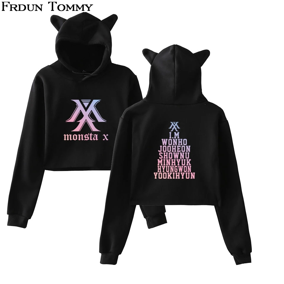  MONSTA X JOOHEON I.M Sweatshirt Cat Ear Hoodies Hip Hop Casual Winter/Autumn Women Clothes College 