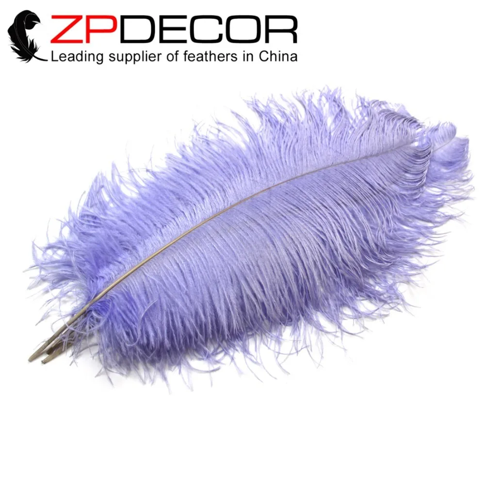 

ZPDECOR 50 pcs/lot 50-55cm(20-22inch)Hand Fluffy and Smooth Lavender Dyed Ostrich Feather Plumes for Carnival and Wedding Decor