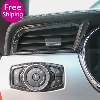 

ABS Car Interior Dashboard Left&Right Air Condition Vent Outlet Cover Ring For Ford Mustang 2015 Up Car Styling