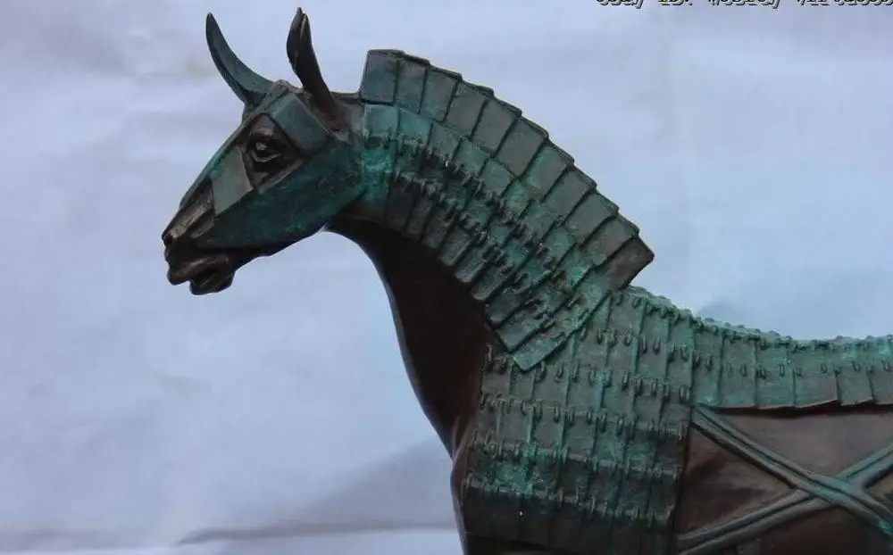 Us 122869 22 Offfree Shipping Classic Bronze Sculpture Running Horse Armor War Horse Statue On Base Of Marble In Statues Sculptures From Home