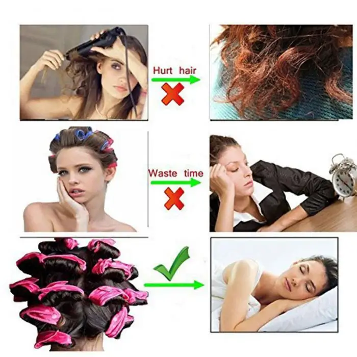20Pcs Flexible Hair Curlers DIY Foam Sponge Curly Hair Styling Tools Kit-MS