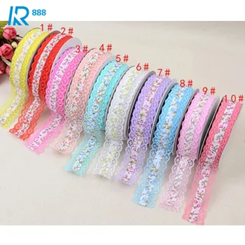 

embroidery Lace ribbons fabric ribbons 2.5cm wide 10 yards/bag printing ribbons clothing accessories