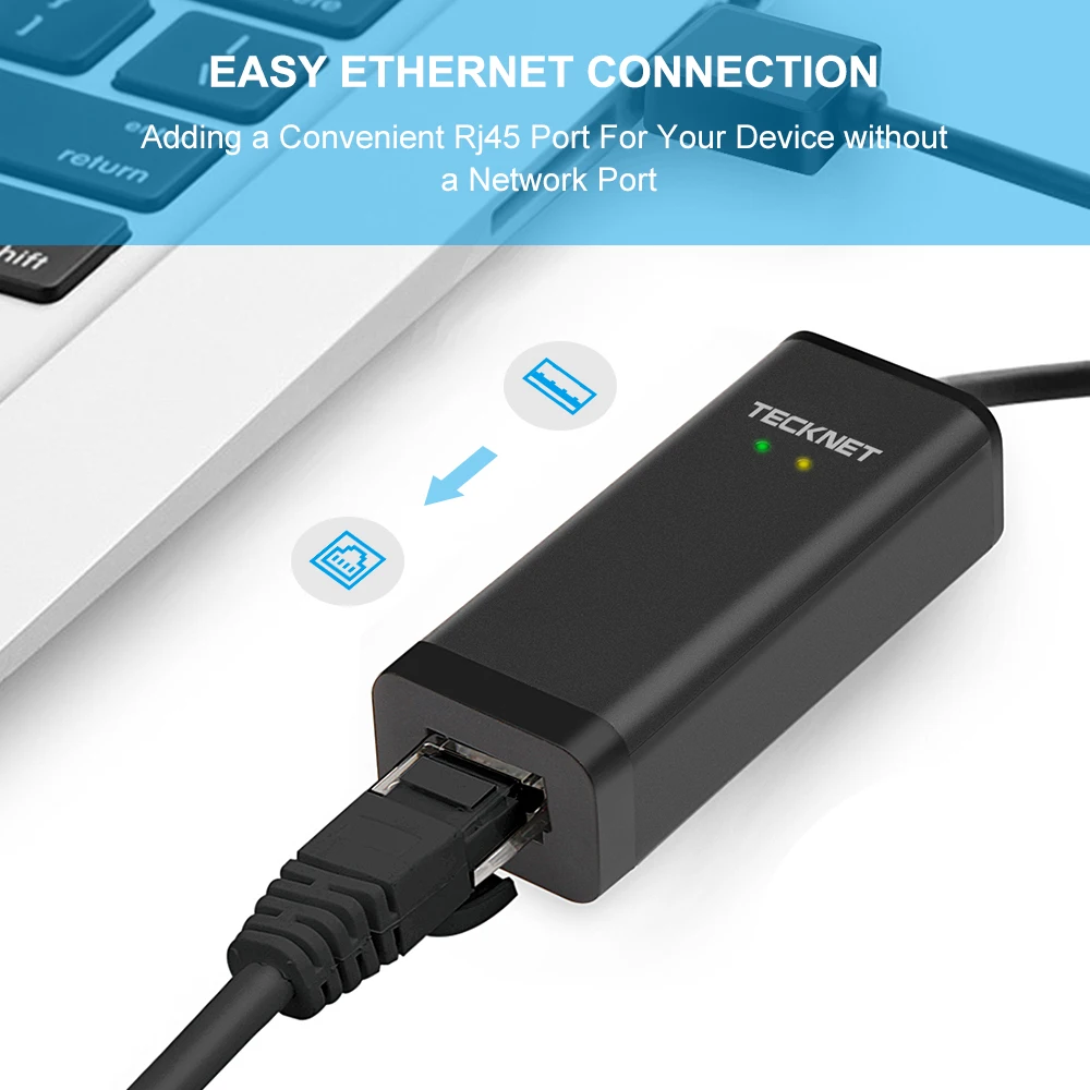 TeckNet USB сетевой адаптер USB 3,0 для RJ45 10/100/1000 Мбит сетевой кабель проводной Ethernet-адаптер для Windows10 8,1 сети ТВ коробка