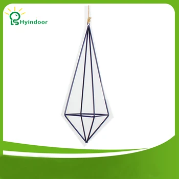 

Garden Supplies Flower Pots Hanging Metal Geometric Terrarium Wrought Iron Rustic Plant Pot Home Gardening