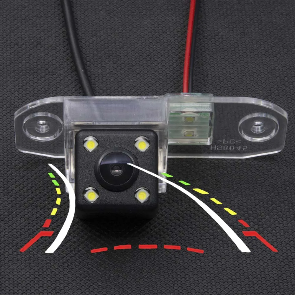 

Car Dynamic Trajectory Tracks Waterproof 4LED Rear view Camera BackUp Reverse Camera for VOLVO S80 S40 S60 V60 XC90 XC60 Car