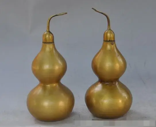 

S00954 china pure bronze wealth Gourd Calabash Cucurbit lucky statue jar Tea Pot Flagon B0403